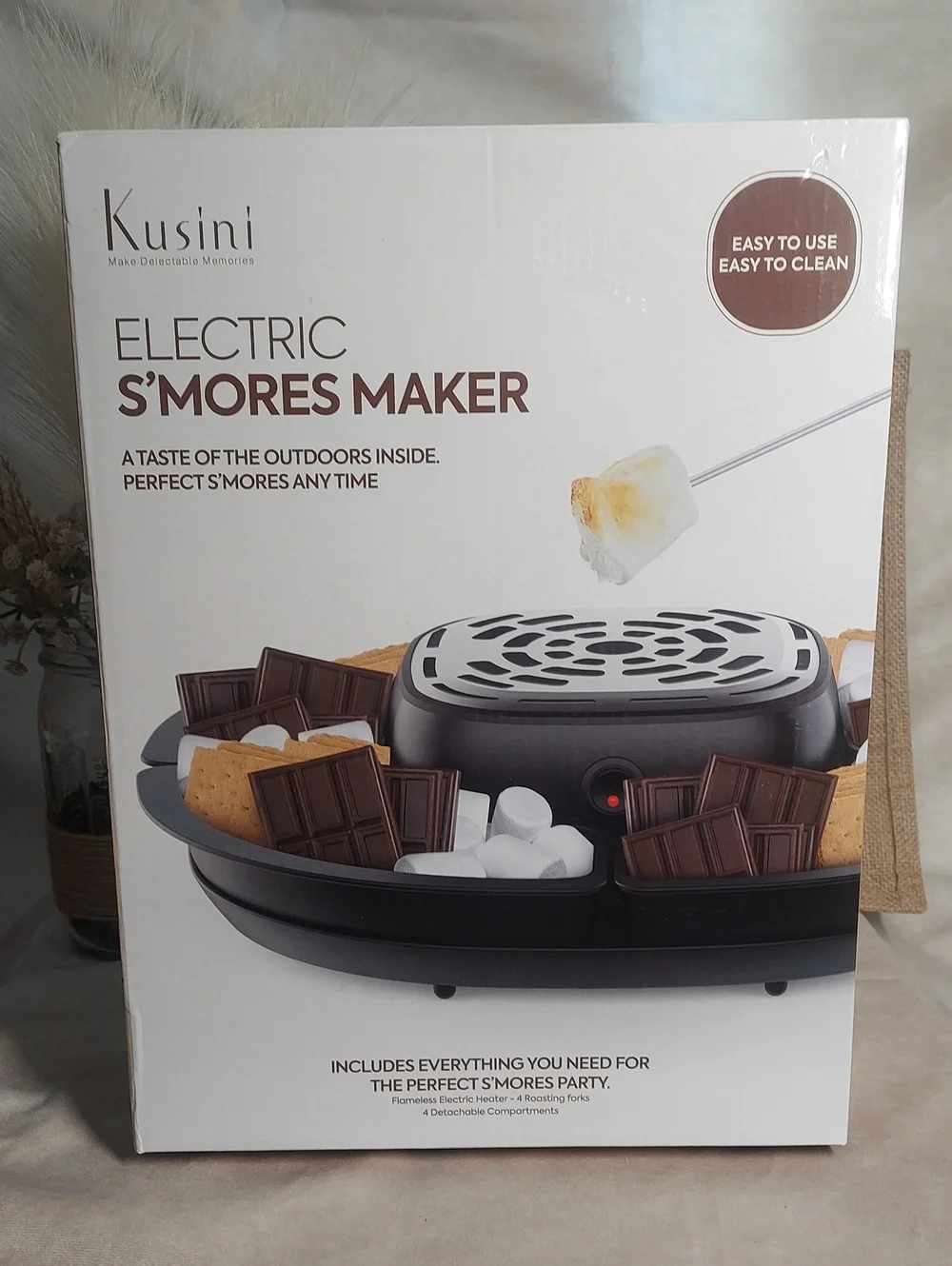 Kusini Electric S'mores Maker Kit New In Box Family Gift Indoor Roaster